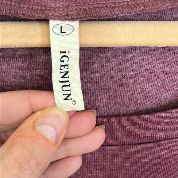 Red Asymmetrical Relaxed Short Sleeve Tee - Picture 2 of 3